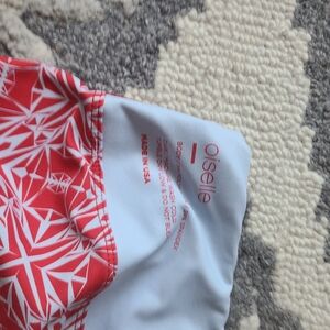 Oiselle Running Leggings (Size Small) - Red and White